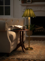 Load image into Gallery viewer, Capirise Linen Buffet Table Lamp - Retro Linen Scalloped Shade Style
