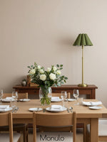 Load image into Gallery viewer, Capirise Linen Buffet Table Lamp - Retro Linen Scalloped Shade Style
