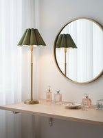 Load image into Gallery viewer, Capirise Linen Buffet Table Lamp - Retro Linen Scalloped Shade Style
