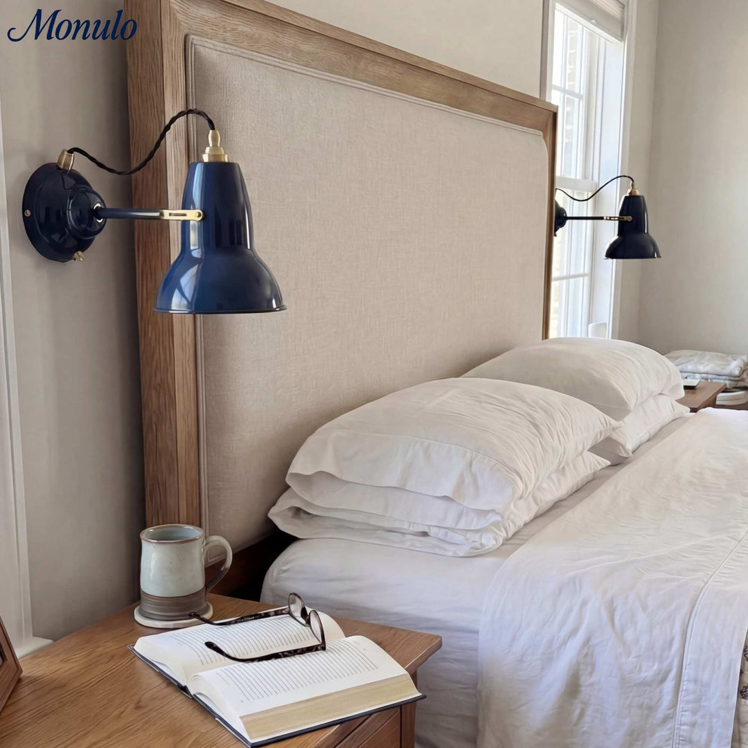 Aplique de Pared Metálico Retro Modryx - Brazo Ajustable para Lectura junto a la Cama e Iluminación de Realce