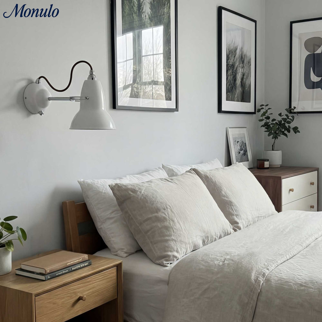 Aplique de Pared Metálico Retro Modryx - Brazo Ajustable para Lectura junto a la Cama e Iluminación de Realce