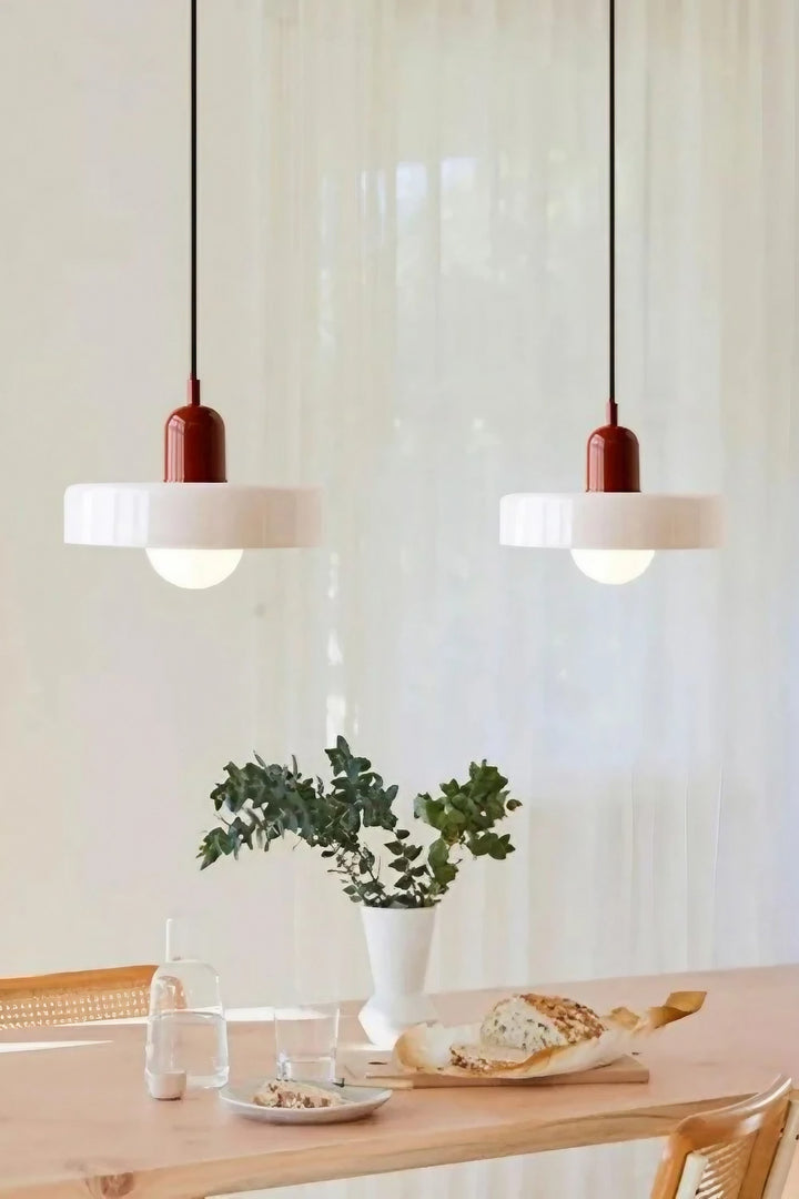 Morandi Modern Style Disc Glass Pendant Lamp