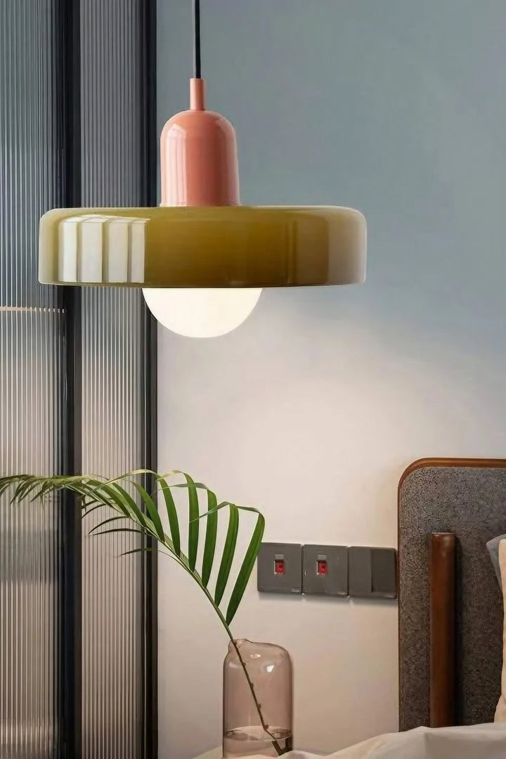 Morandi Modern Style Disc Glass Pendant Lamp