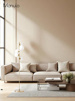 Load image into Gallery viewer, Brina Multi-Light Glass Floor Lamp - Brass and Milk Glass Lighting
