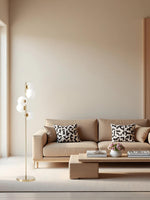 Load image into Gallery viewer, Brina Multi-Light Glass Floor Lamp - Brass and Milk Glass Lighting
