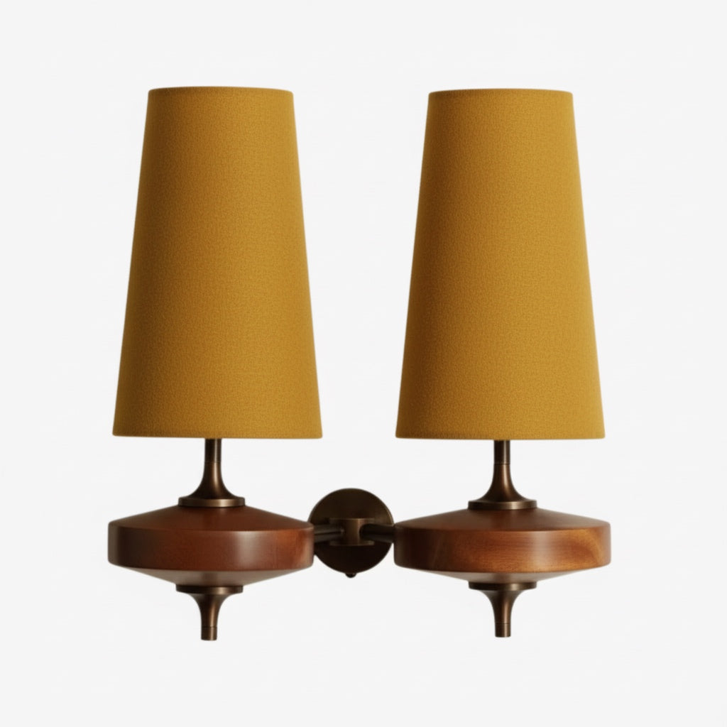 Aplique de pared Rowan Retro con pantalla de tela: iluminación clásica de tela para el dormitorio