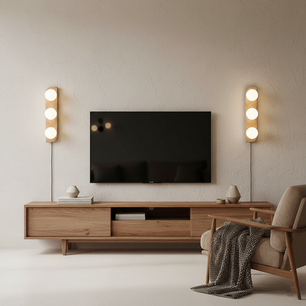 Travertine Multi-Globe Plug-In Wall Lamp product view