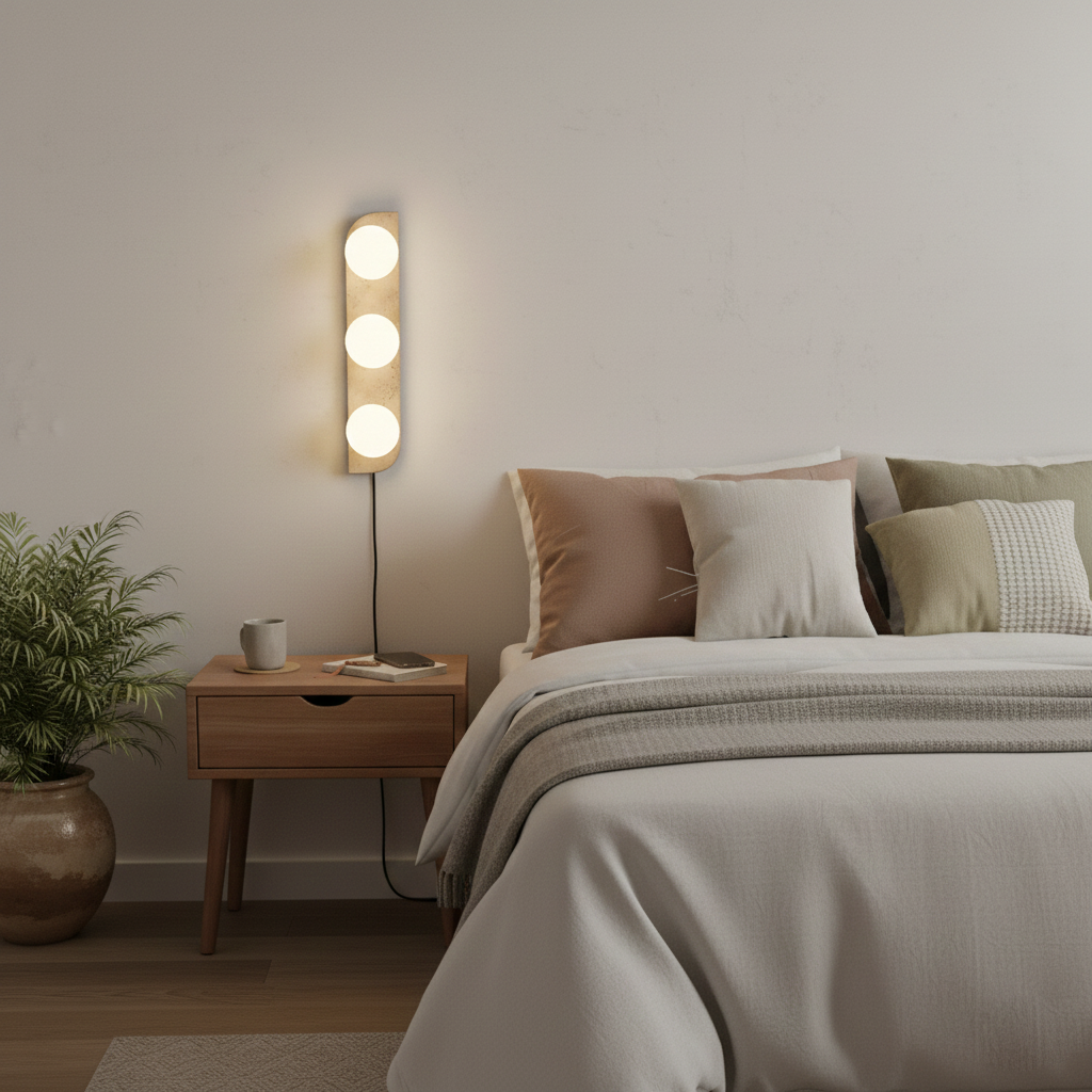 Travertine Multi-Globe Plug-In Wall Lamp product view