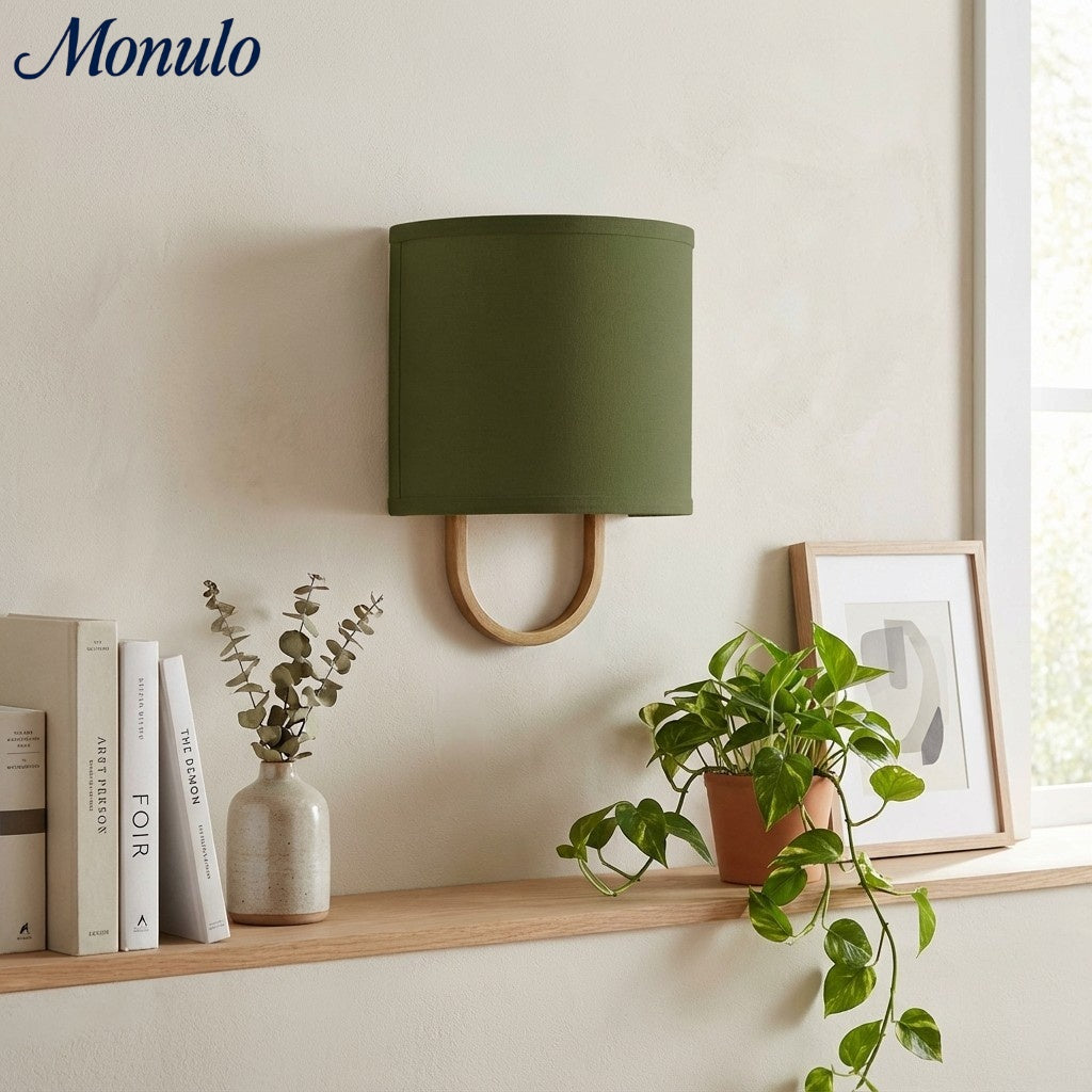 Nolvara Fabric Shade Wall Lamp - Modern Bedroom Wall Sconce for Cozy Lighting