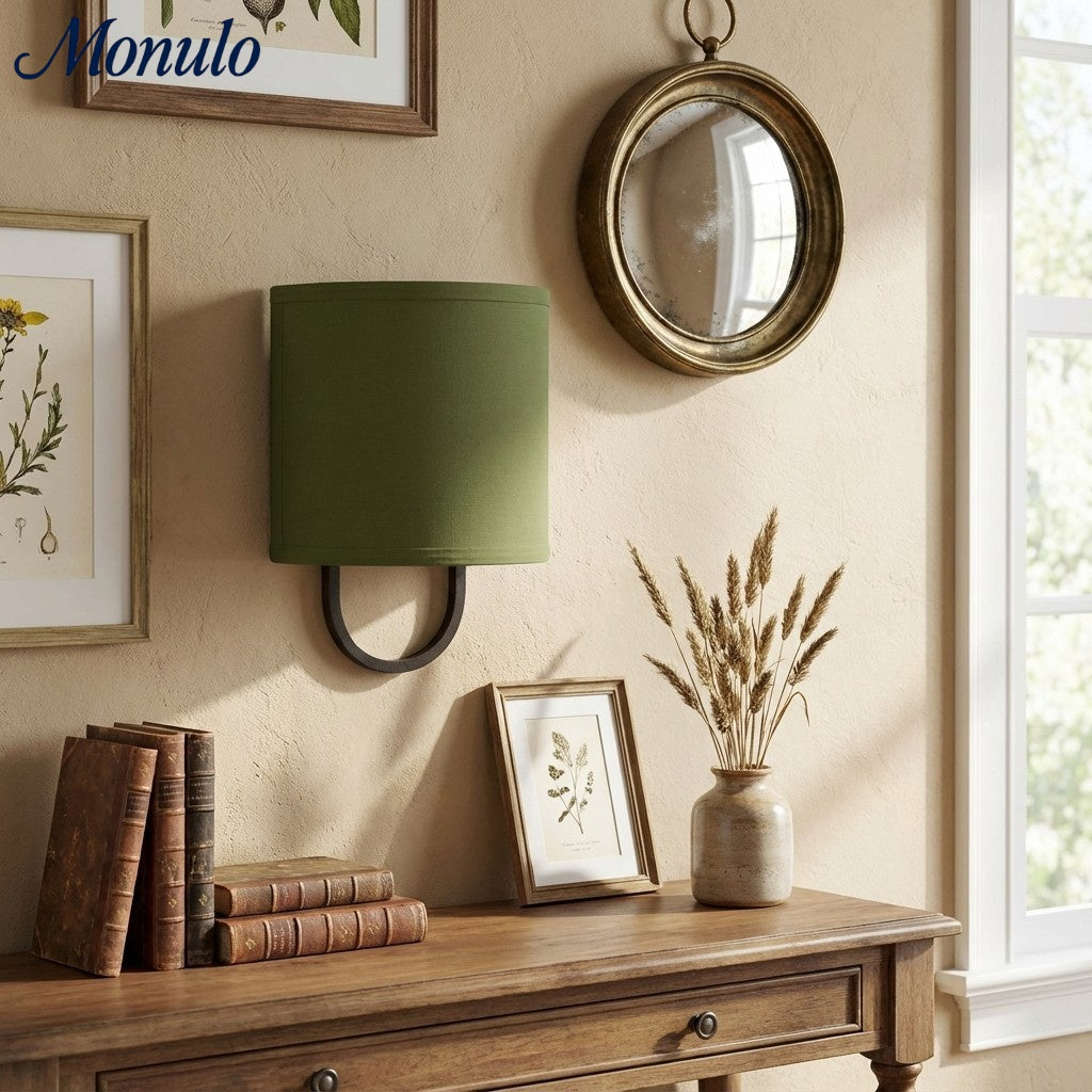 Nolvara Fabric Shade Wall Lamp - Modern Bedroom Wall Sconce for Cozy Lighting