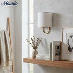 Load image into Gallery viewer, Nolvara Fabric Shade Wall Lamp - Modern Bedroom Wall Sconce for Cozy Lighting
