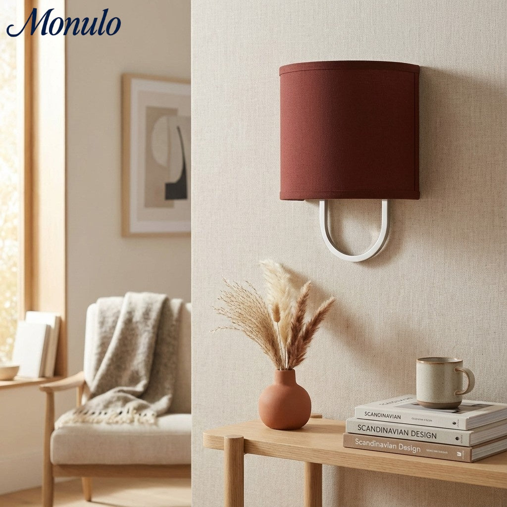 Nolvara Fabric Shade Wall Lamp - Modern Bedroom Wall Sconce for Cozy Lighting
