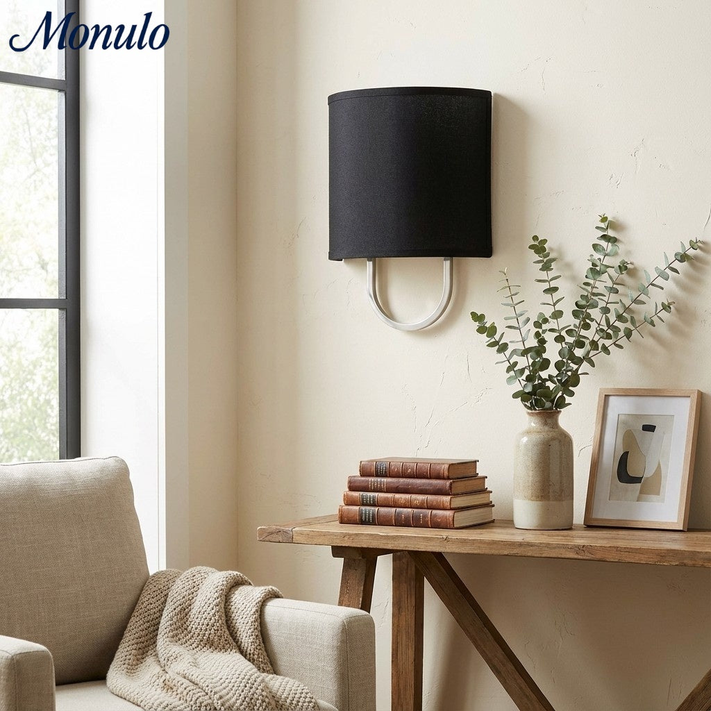 Nolvara Fabric Shade Wall Lamp - Modern Bedroom Wall Sconce for Cozy Lighting