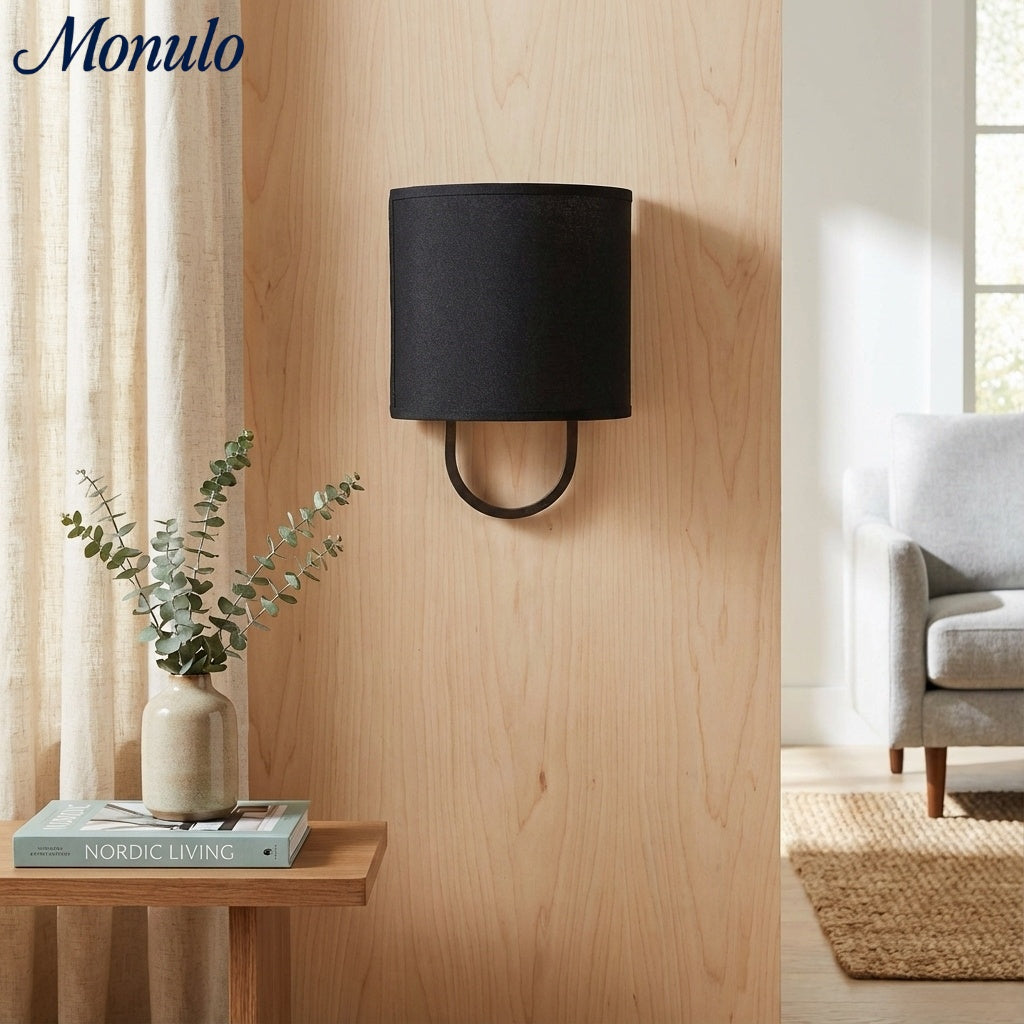 Nolvara Fabric Shade Wall Lamp - Modern Bedroom Wall Sconce for Cozy Lighting