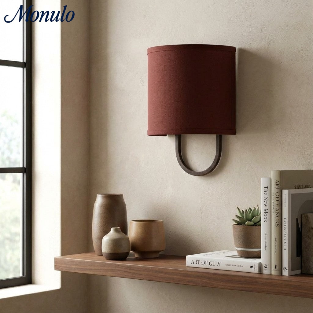 Nolvara Fabric Shade Wall Lamp - Modern Bedroom Wall Sconce for Cozy Lighting