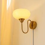 Load image into Gallery viewer, Curved Metal and Glass Plug-In Wall Sconce product view 14