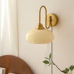 Load image into Gallery viewer, Curved Metal and Glass Plug-In Wall Sconce product view 15