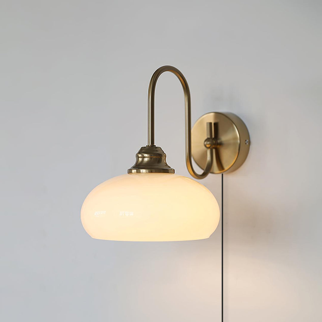 Curved Metal and Glass Plug-In Wall Sconce product view 18