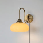 Load image into Gallery viewer, Curved Metal and Glass Plug-In Wall Sconce product view 19