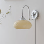 Load image into Gallery viewer, Curved Metal and Glass Plug-In Wall Sconce product view 4