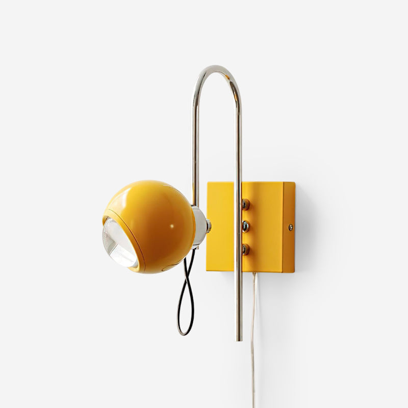 Adjustable Chrome and Color Spotlight Wall Lamp - product view 1