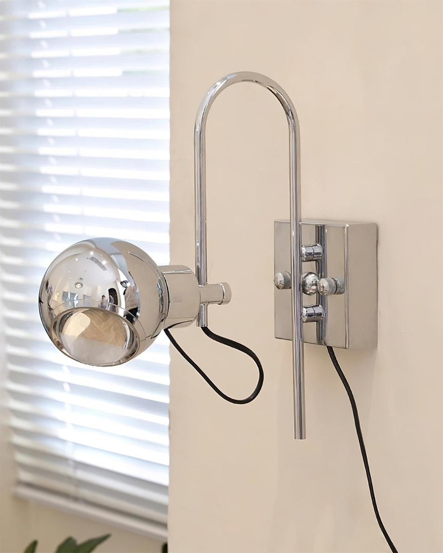 Adjustable Chrome and Color Spotlight Wall Lamp - product view 4