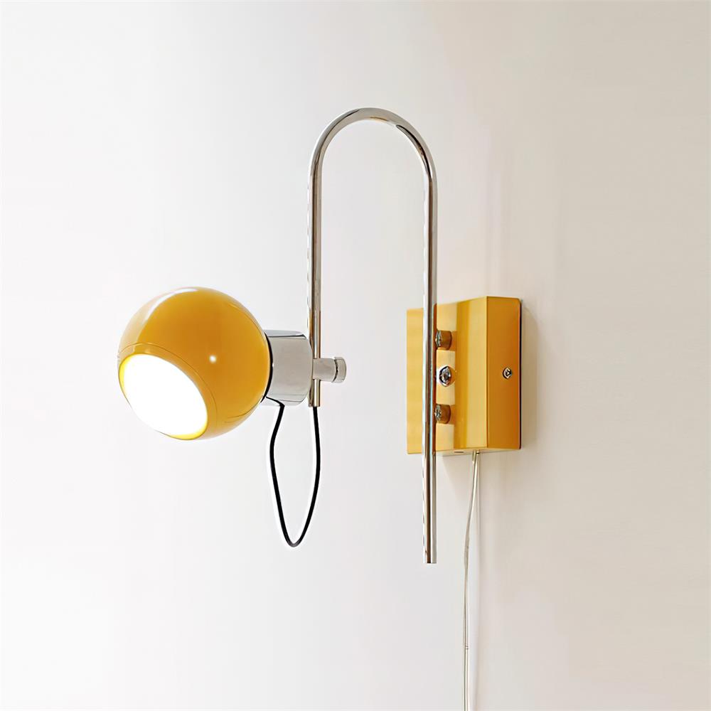Adjustable Chrome and Color Spotlight Wall Lamp - product view 2