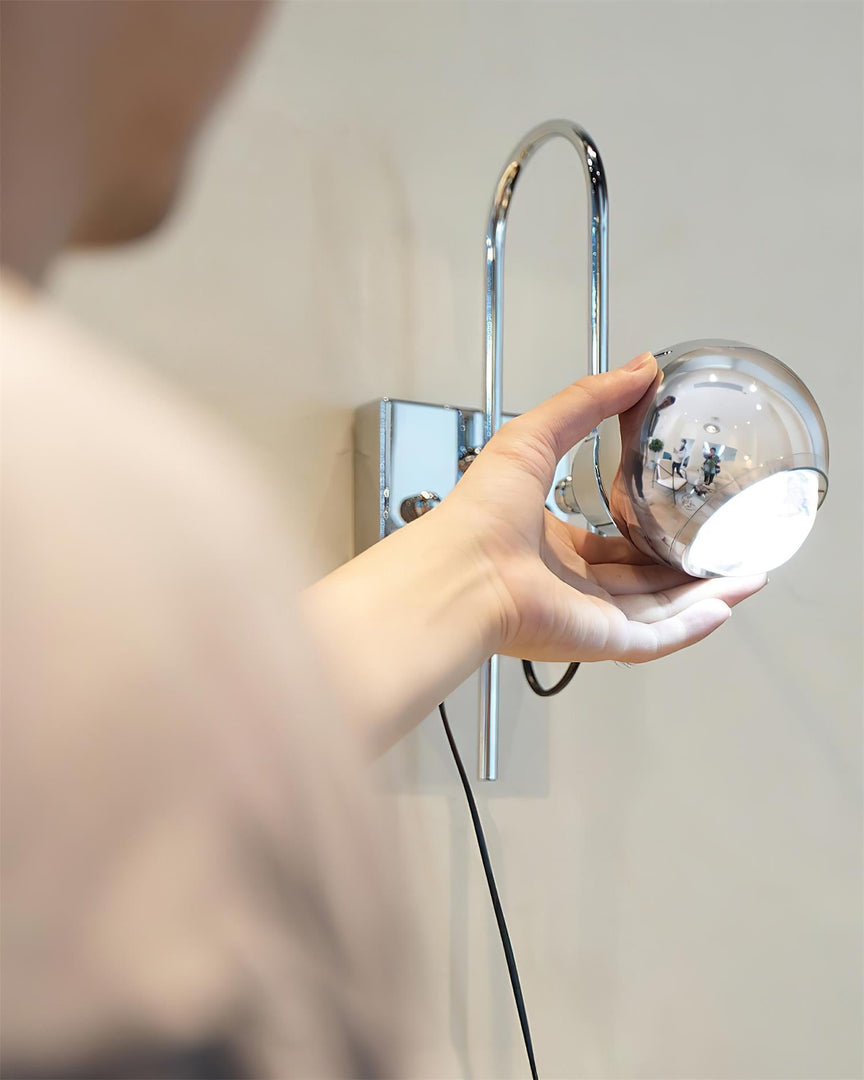 Adjustable Chrome and Color Spotlight Wall Lamp - product view 6
