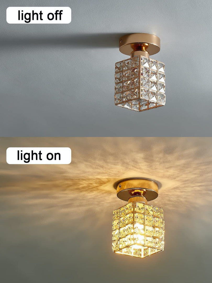 Modern Semi-Recessed Crystal Ceiling Lamp