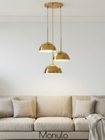 Load image into Gallery viewer, Parvion 3 Light Dome Chandelier - Modern Metal Chandelier For Dining
