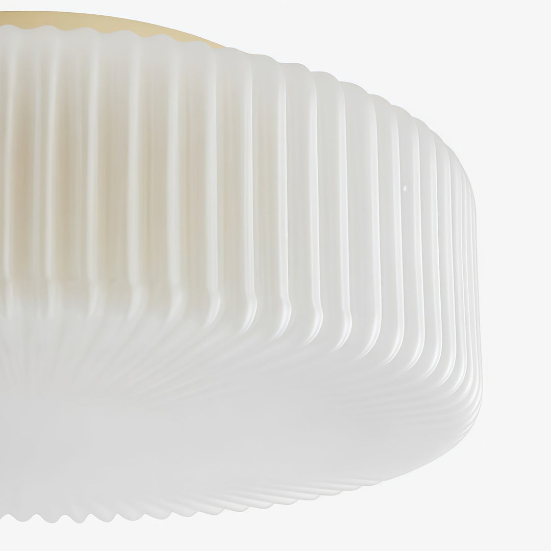 Pelviona Ribbed Glass Ceiling Light - Contemporary Minimalist Ceiling Fixture for Living Room or Dining Area