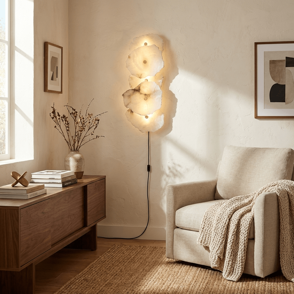 Petra Alabaster Plug-In Wall Light with Inline Switch - product image 2