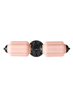 Cargar imagen en el visor de la Galería, Aplique de pared horizontal Eloise de cristal vintage americano con forma de farol
