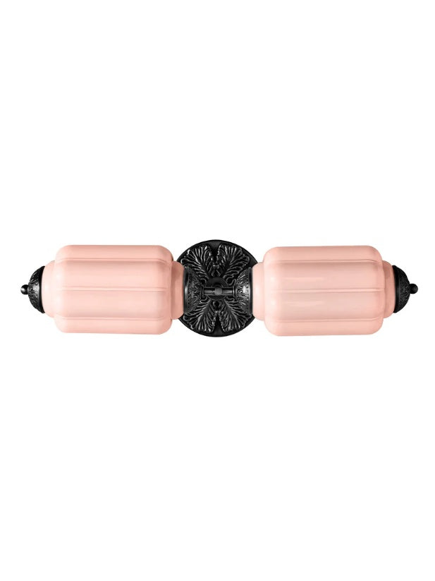 Aplique de pared horizontal Eloise de cristal vintage americano con forma de farol