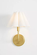 Load image into Gallery viewer, Capirise Pleated Shade Wall Sconce - Scalloped Fabric Bedroom Light
