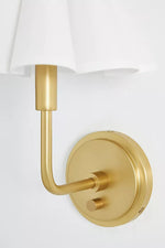 Load image into Gallery viewer, Capirise Pleated Shade Wall Sconce - Scalloped Fabric Bedroom Light
