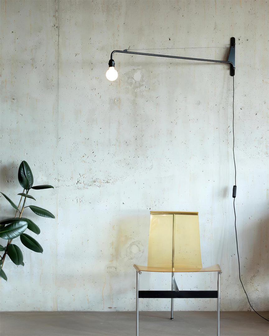 Pivoting Long-Arm Black Wall Lamp product view 11