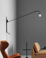 Cargar imagen en el visor de la Galería, Pivoting Long-Arm Black Wall Lamp product view 13