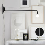 Cargar imagen en el visor de la Galería, Pivoting Long-Arm Black Wall Lamp product view 3