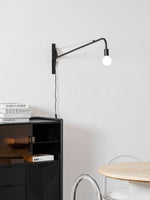 Cargar imagen en el visor de la Galería, Pivoting Long-Arm Black Wall Lamp product view 19