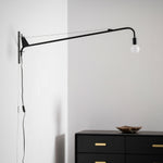 Cargar imagen en el visor de la Galería, Pivoting Long-Arm Black Wall Lamp product view 22