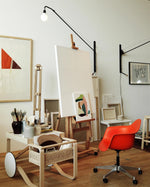Cargar imagen en el visor de la Galería, Pivoting Long-Arm Black Wall Lamp product view 9