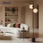 Load image into Gallery viewer, Alessora Minimalist Sphere Stem Tall Standing Lamp for Reading or Lounge Spaces
