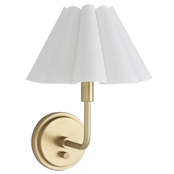 Capirise Pleated Shade Wall Sconce - Scalloped Fabric Bedroom Light
