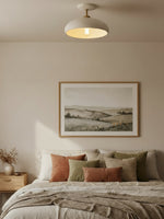 Load image into Gallery viewer, Radiica Speckled Ceramic Dome Flush Mount Ceiling Light – Scandinavian Style for Living Room or Dining Room
