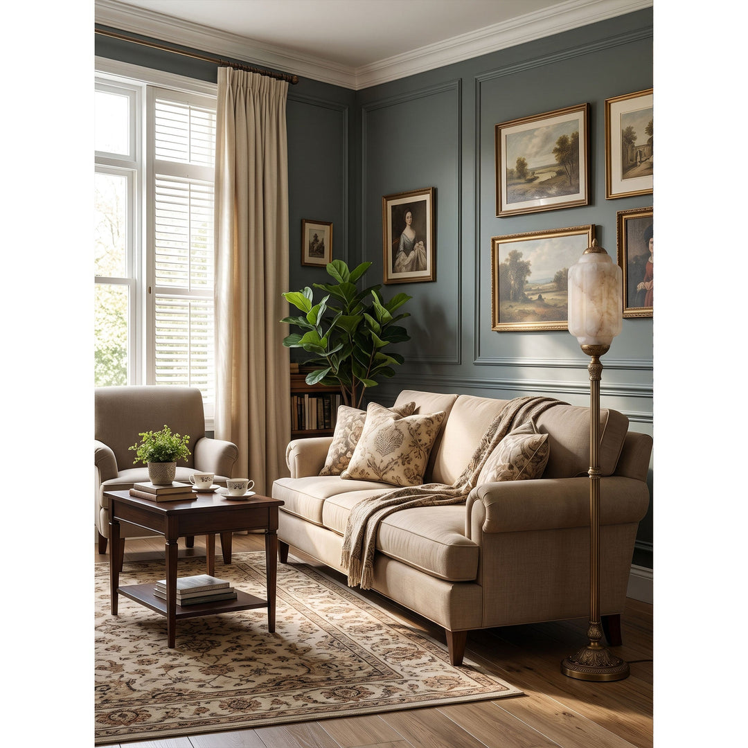 Eloise Scallop Alabaster Floor Lamp