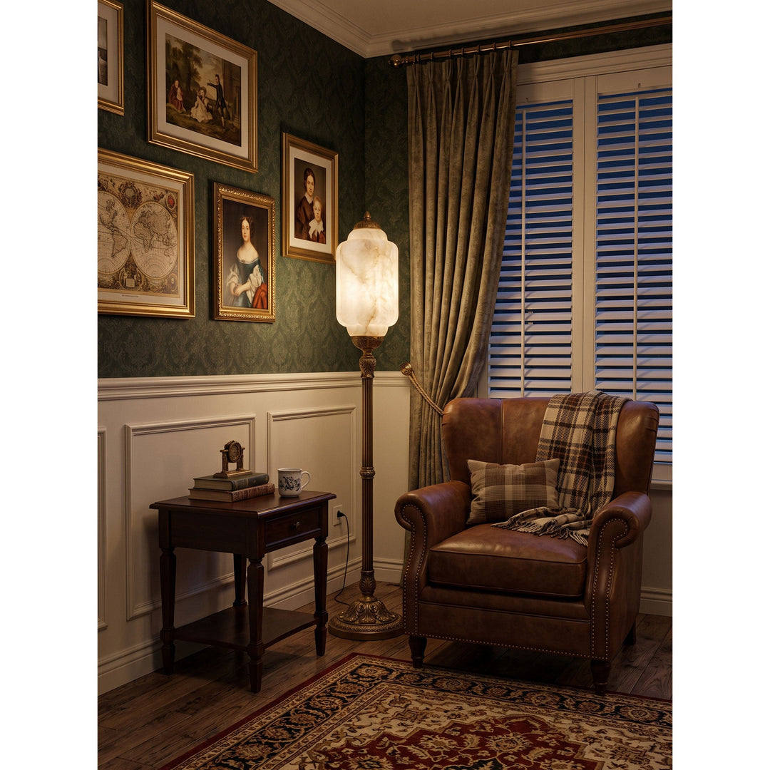 Eloise Scallop Alabaster Floor Lamp