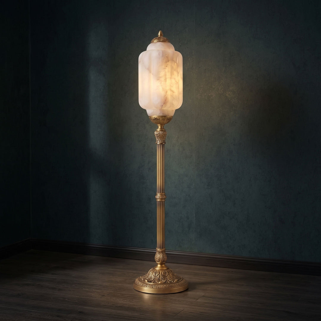 Eloise Scallop Alabaster Floor Lamp