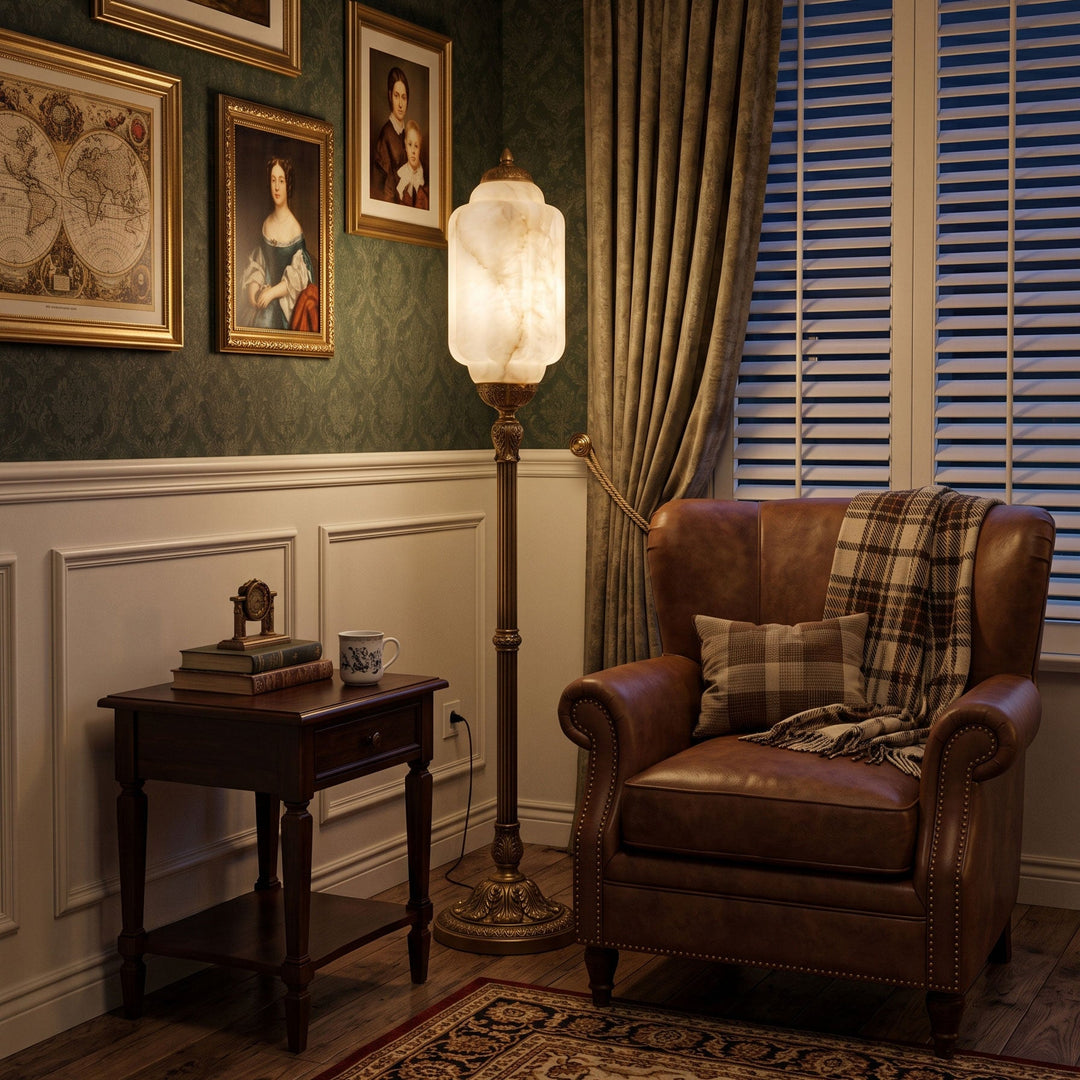 Eloise Scallop Alabaster Floor Lamp