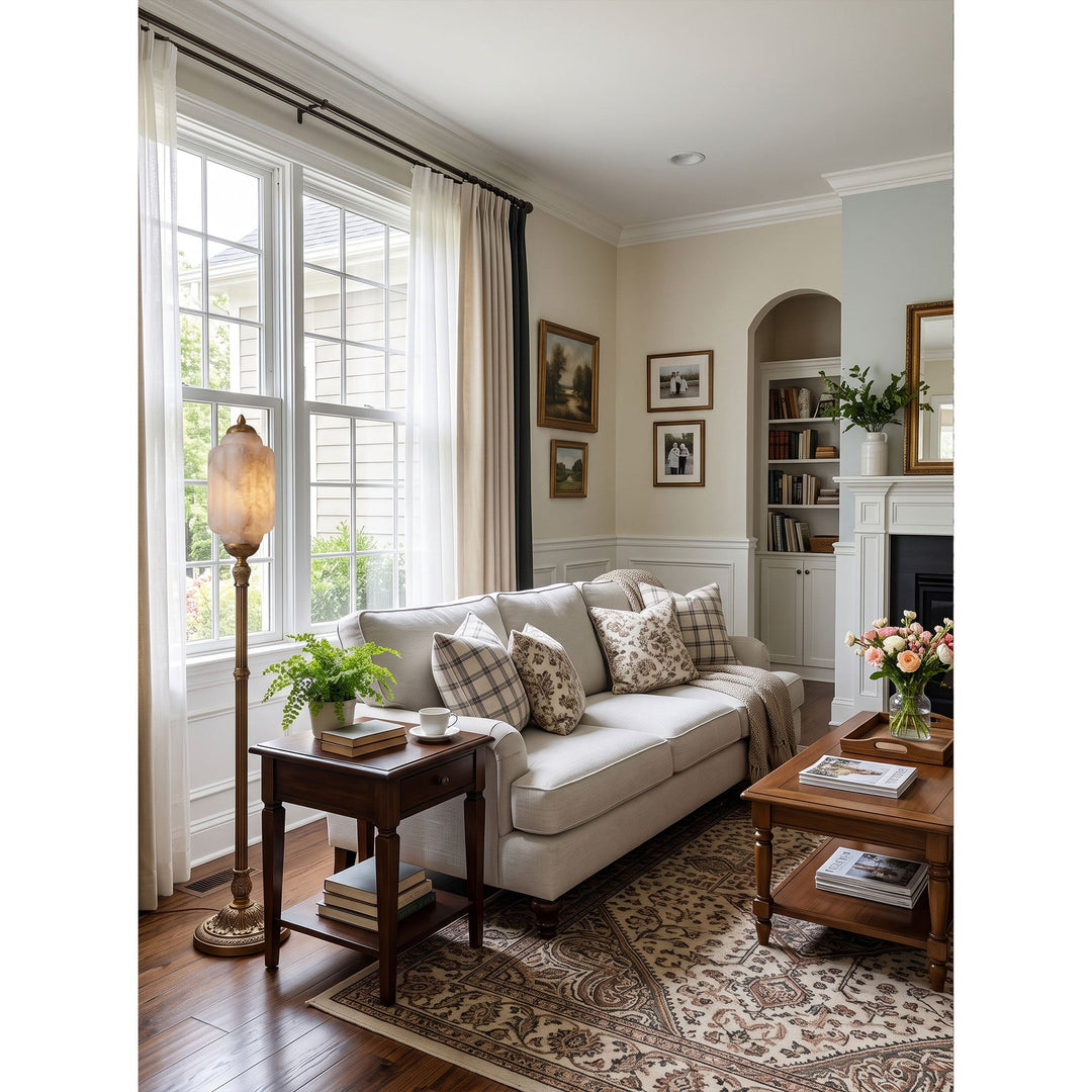 Eloise Scallop Alabaster Floor Lamp